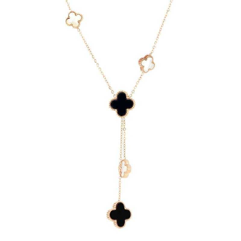 

Multi Style Beautiful Clover Pendant Necklace Fashion Ladies Rose Gold Stainless Steel Four Leaf Flower Necklaces Jewelry for Gift