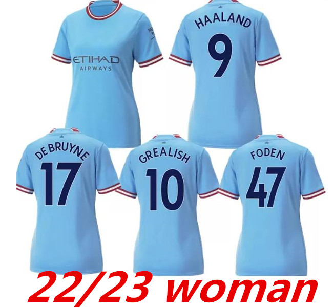 

ManCNEstER home away HAALAND woman SOCCER JERSEYS DE BRUYNE FODEN 22 23 GREALISH City CITIES MAHREZ FERRAN 2022 2023 football shirts uniform girls 999, Green