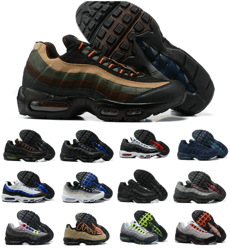 Klassiek 95 Dark Army Mens Running Club schoenen hebzuchtig 3.0 chloorblauw 95s neon drievoudige zwarte reflecterende volt witte kaki totale oranje druifsafari -ontwerper mannen sneakers