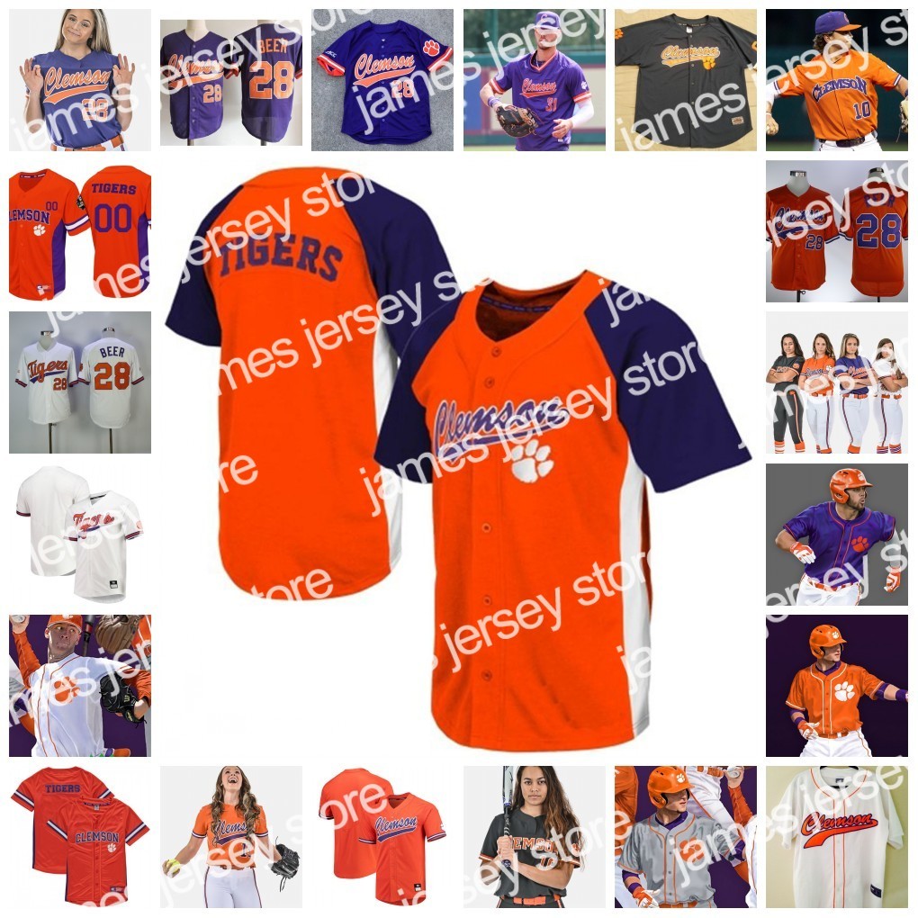 

James 2022 NCAA Custom Clemson Tigers College Stitched Baseball Jersey 42 Ryan Ammons 45 Landon Lucas 41 Alex Edmondson 14 Khalil Greene 18 Monte, Orange full-button 1