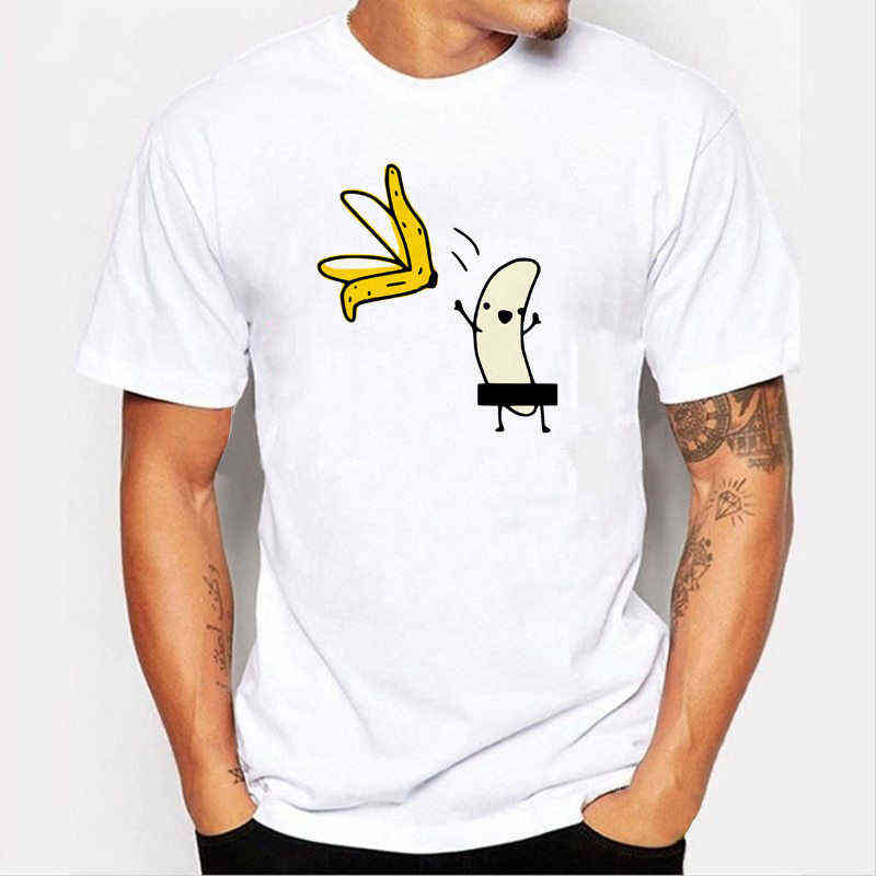 

Men's Banana Disrobe Funny Design Print T-shirt Summer Humor Joke Hipster T-Shirt White Casual T Shirts Outfits Streetwear G220412, N206-mstwh-