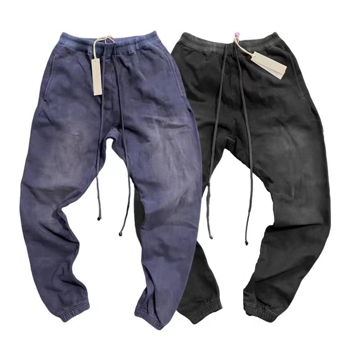 

2022ss Hip-Hop Washed Old Loose Sweatpants Jogger Men's Plus Size Pants, Black