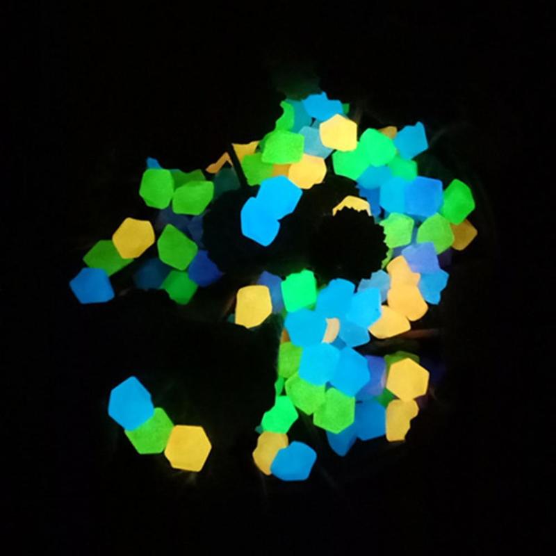 

Garden Decorations 200Pcs Useful Luminous Rock Beautiful Eco-friendly Durable Glow In Dark Rhombus Stone