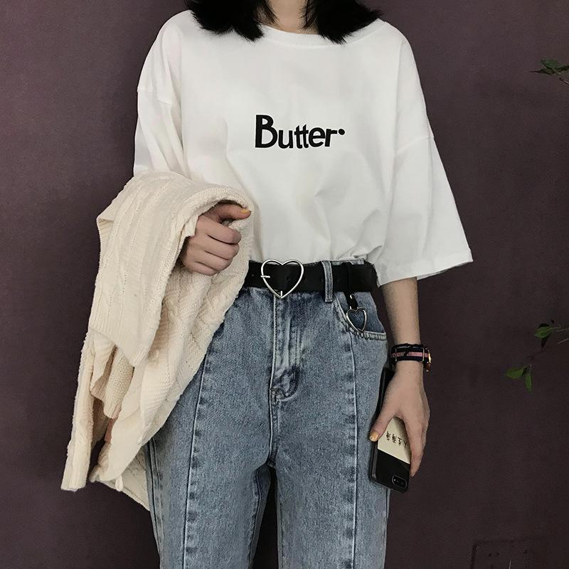 

Belts Sweetheart Buckle With Adjustable Ladies Cute Heart-shaped Thin Belt High Quality Punk Fashion Casual, Black