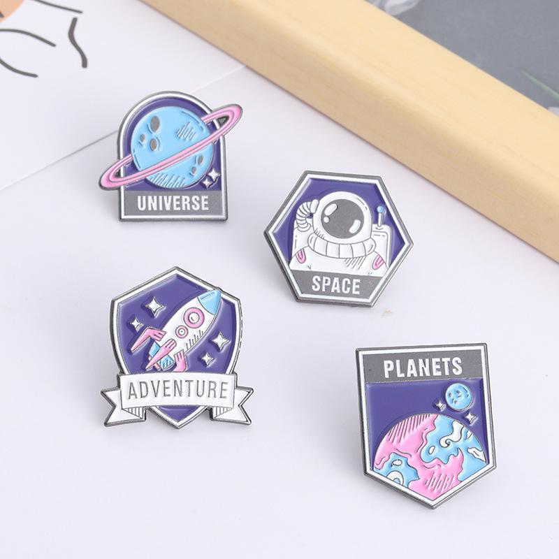 

Pins Brooches Product Space Rocket Series Brooch Astronaut Planet Adventure Universe Enamel Funny PinsPins