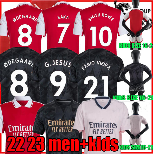 

22 23 SMITH ROWE PEPE SAKA soccer jerseys Fans Player version ODEGAARD THOMAS G.JESUS MARTINELLI TIERNEY 2022 2023 no more red football shirt Men Kids women kit sets, Third