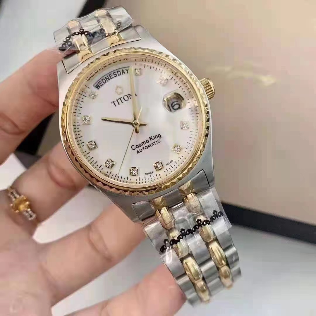 

automatic mechanical ceramics 36mm clock dial watches for men Folding buckle wristwatches sapphire luminous watch de luxe Alloy strap, Watch strap