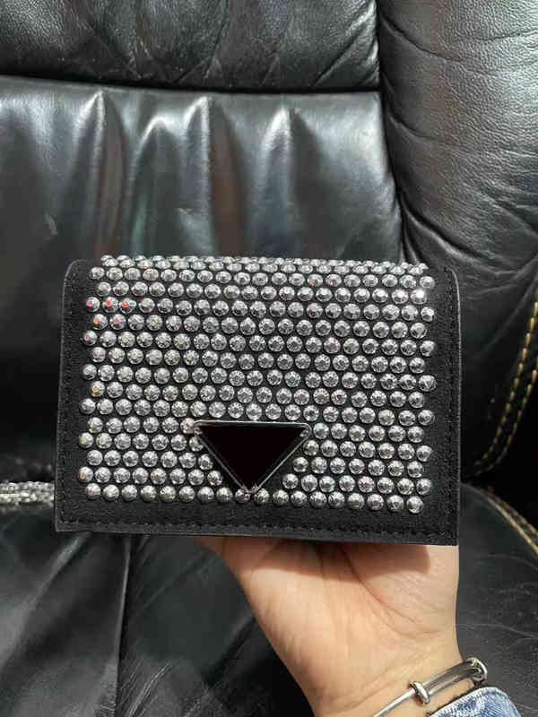 

Purses sale 22 new mini small water diamond full diamond coin purse wallet versatile women's chain bag sling one Shoulder Messenger Bag, Black