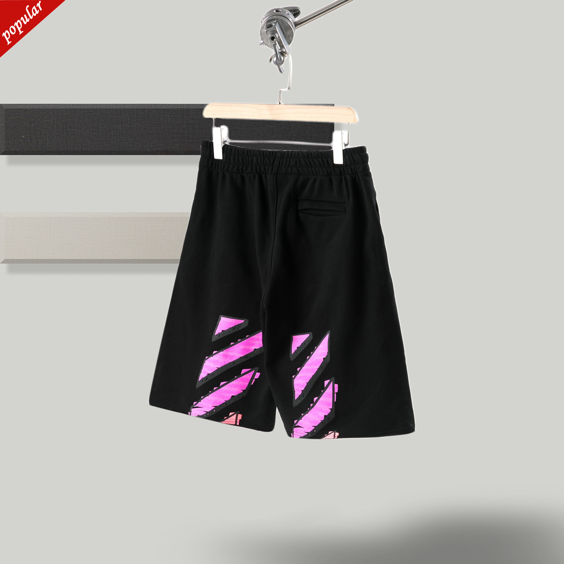 

Factory Direct Sale Fashion Shorts Wholesale Trendy Ow Watercolor Marker Graffiti Men' and Women' Casual, Black