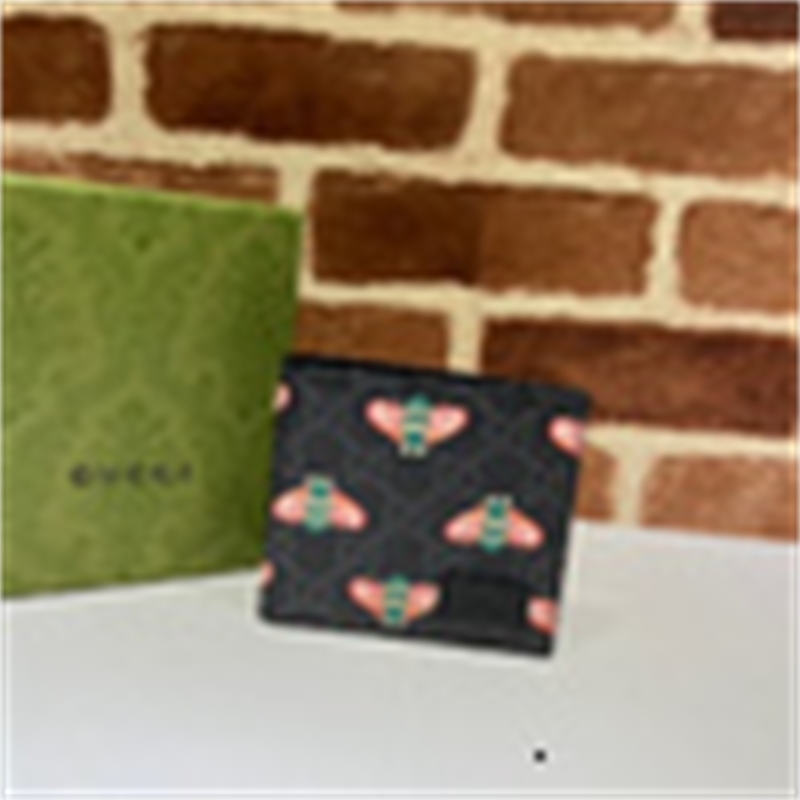 

Luxury Design Short Wallet 451268 Letter Embossing Canvas Webbing Ophidia Pocket Card Pack Real Leather Bestiary Coin Purse Horsebit Jackie, Picture show