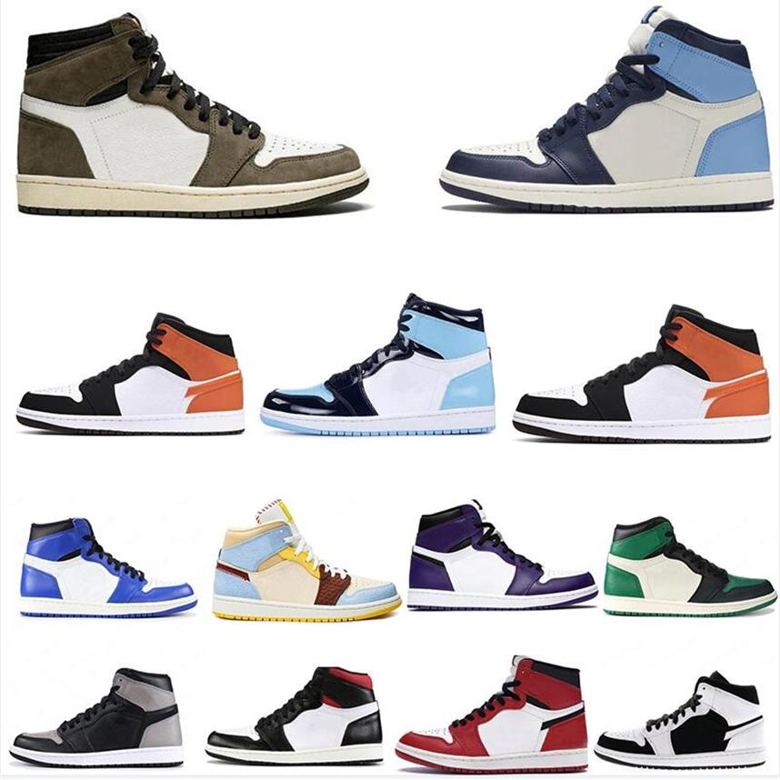 

Mens 1 high OG basketball shoes 1s Bordeaux University Blue dark mocha bred shadow UNC seafoam men women Sneakers trainers295q, 18 36-40