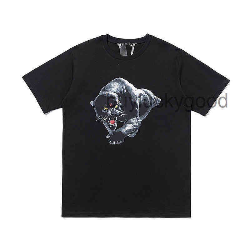2022 été nouvelle marque de mode Vlones Panther griffe marque grand V imprimer hommes et femmes t-shirts à manches courtes pour les amoureux