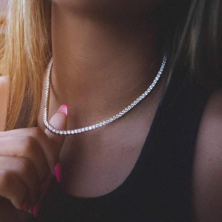 

Chokers Fashion 3mm Crystal Rhinestone Choker Necklaces Women Men Wedding Iced Out Bling Cz Tennis Chain Jewelry Drop ShipChokers