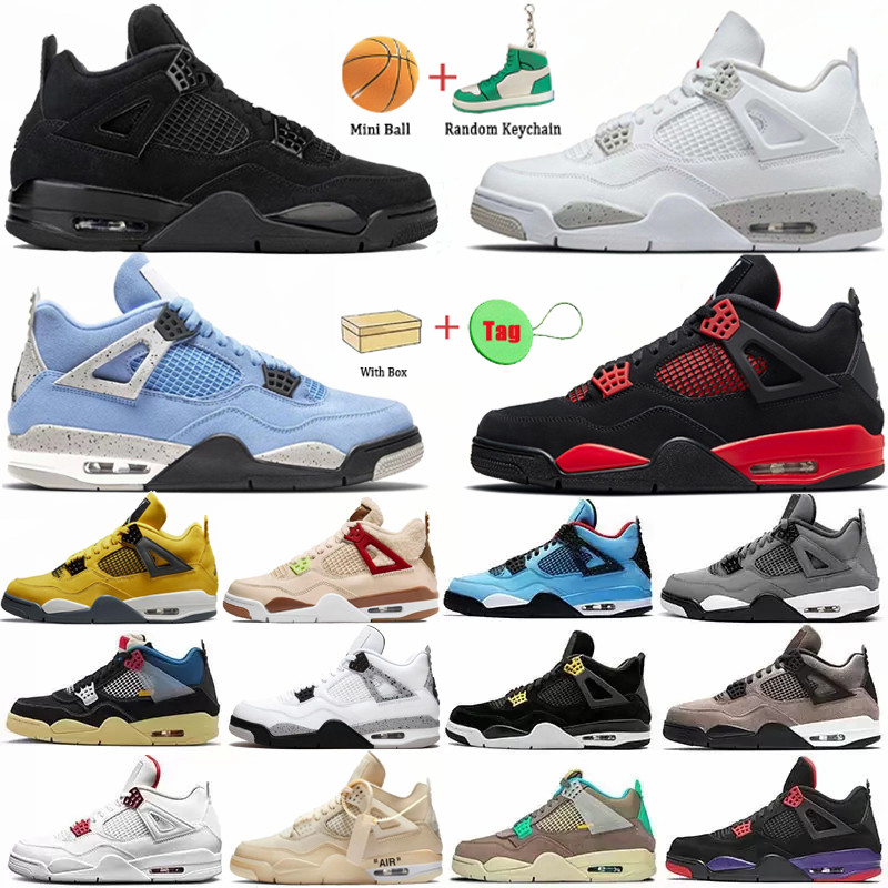 

2021 Jumpman Designer Basketball lightning 4 4s Bred Shoes shimmer White Oreo University Blue Union Black Cat Sail Fire Red mens Trainers Sneakers, Box