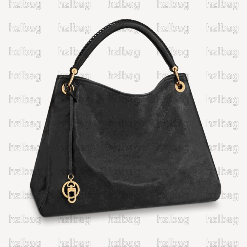 

Designer Artsy MM handbag quietly luxurious hobo bag Monograms Empreinte embossed supple grained cowhide leather Casual Tote Luxurys Designers Black, 01