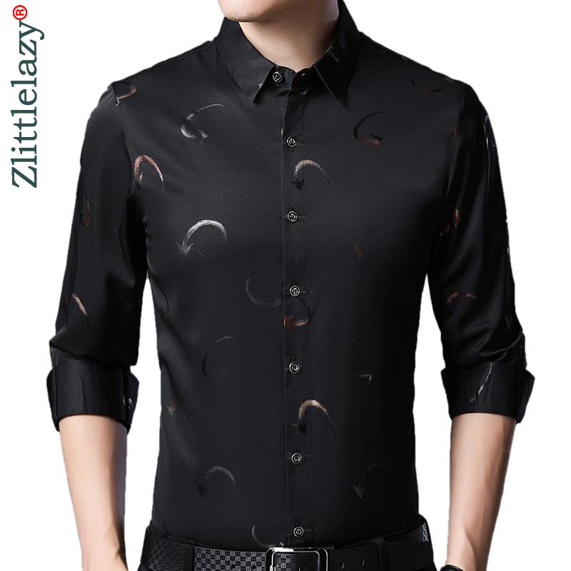 

Men's Casual Shirts 2022 Gilding Long Sleeve Slim Fit Men Shirt Streetwear Social Dress Autumn Mens Fashions Jersey 92337, White;black
