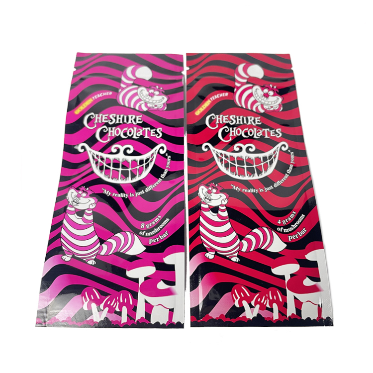 

Cheshire chocolates 500mg mushrooms bar packaging bag empty snack mylar bags with zipper smell proof