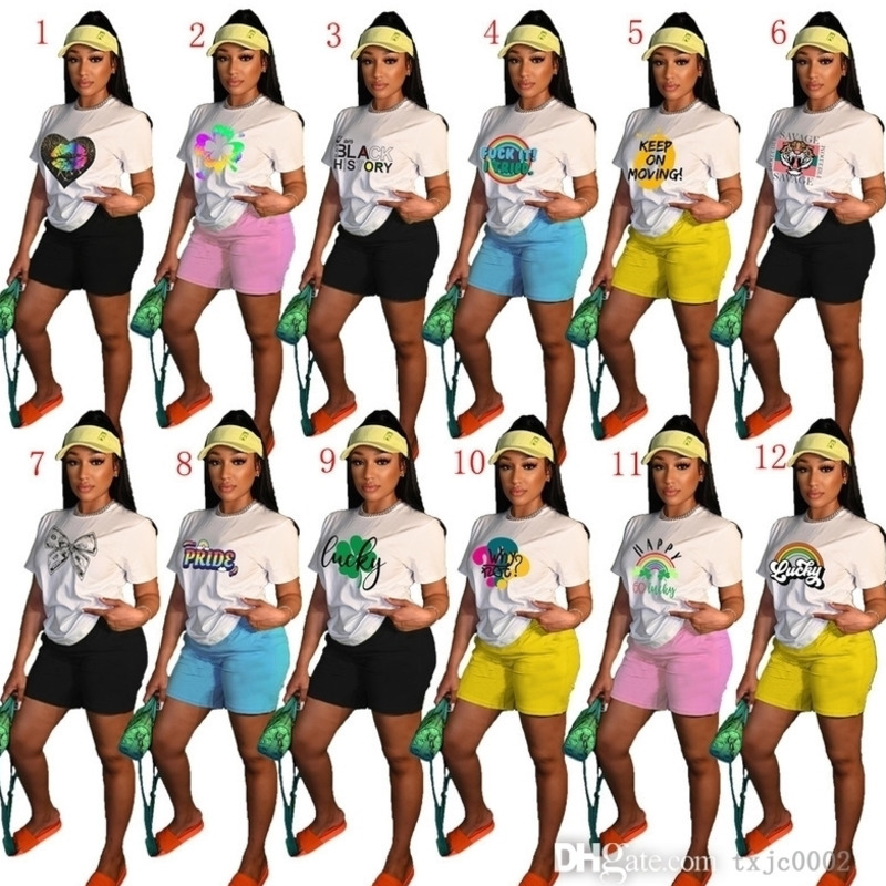 

Summer Designer Casual Sweatshirt Shorts Outfits Tracksuits For Women Printed Short Sleeve Two Piece Sets Ladies Sweat Suits, Mix or leave a message