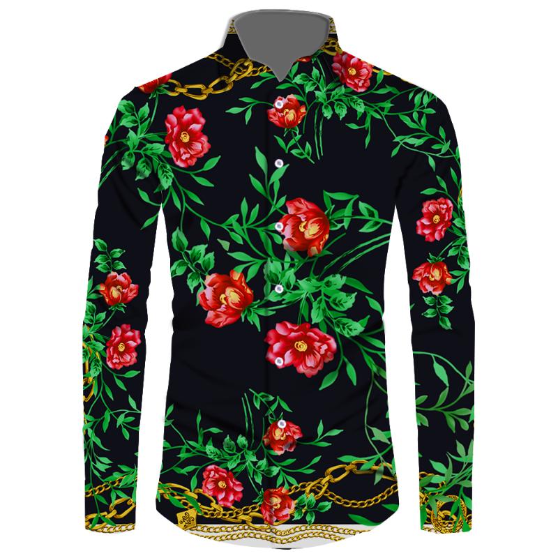

Men's Dress Shirts Factory Price Long Sleeve Men Top Black Gold Baroque Tees Rococo Printed Shirt Vintage 6xl, F51nandu081905