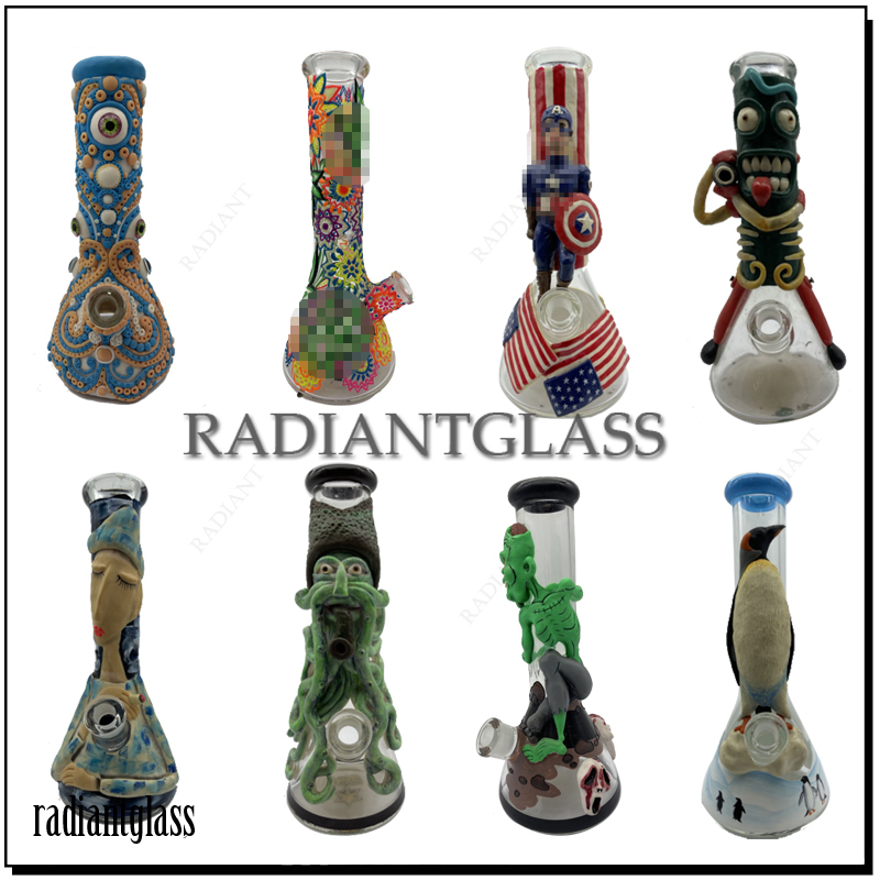 

American Cartoon Style Unique Hookah Heady Glass Bongs Eye 3D Glass Bong with Diffused Downstem Mini Small Smoking Water Pipesq