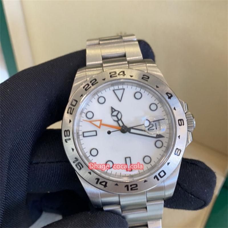 

Original Box BF Maker watch 42MM brand-new with Japan Movement modified Explorer White Dial IIRef.216570 SS / SS Black Men Watches