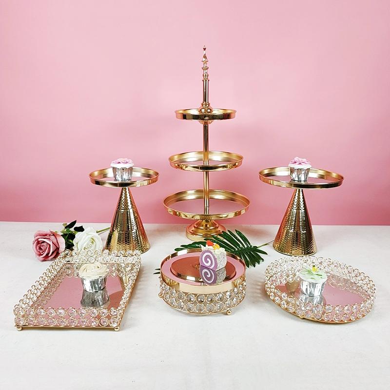 

Other Bakeware 6pcs/lot Cake Stand And Pastry Trays Cupcake Holder Fruits Dessert Display Plate Table