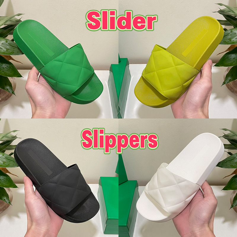 

With Box Designer Slides Flat Beach Summers slider slippers white black grass green Kiwi men women shoes Top Quality Flip Flop Sandals mens slipper US 5-12, Double box