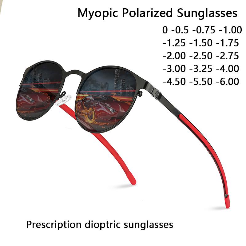 

Sunglasses Vintage Myopia Women Round Glasses Frame Diopter Eyeglasses Men Drive Polorized Prescription Sun 0 To -6.00