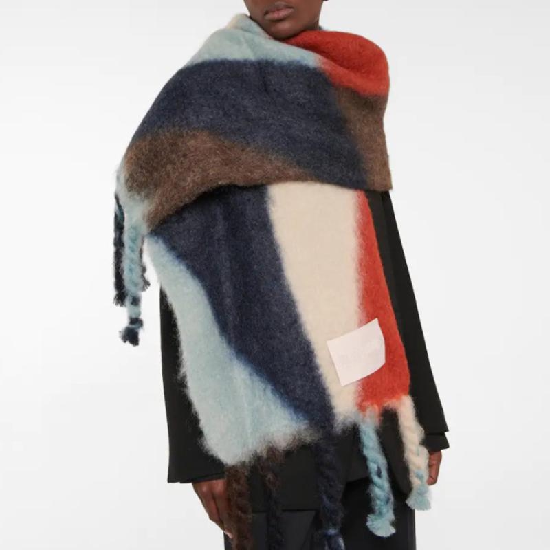 

Scarves Designer Brand Tassels Scarf For Women Men Winter Warm Blanket Shawl Geometric Thicken Neck Wrap Unisex Luxury Cashmere FoulardScarv