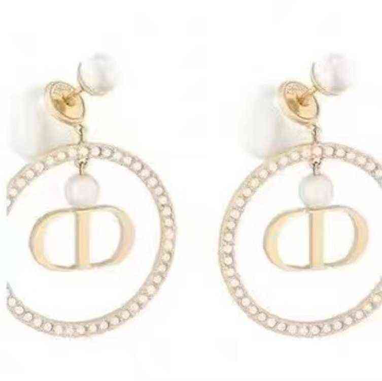 Fine diamond ring Pearl Earrings Fashion simple personality light luxury female earrings-image-782753856