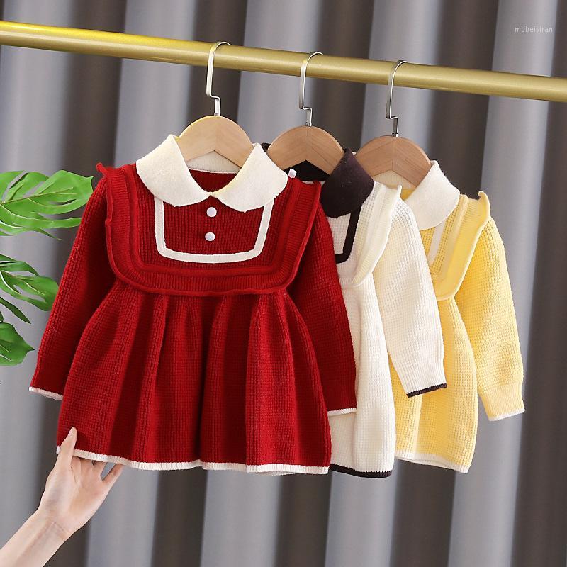 

Girl's Dresses Long Sleeve Sweater Dress Girls Princess Baby Girl Clothes Sweet Tutu Party Christmas Little, As pictures