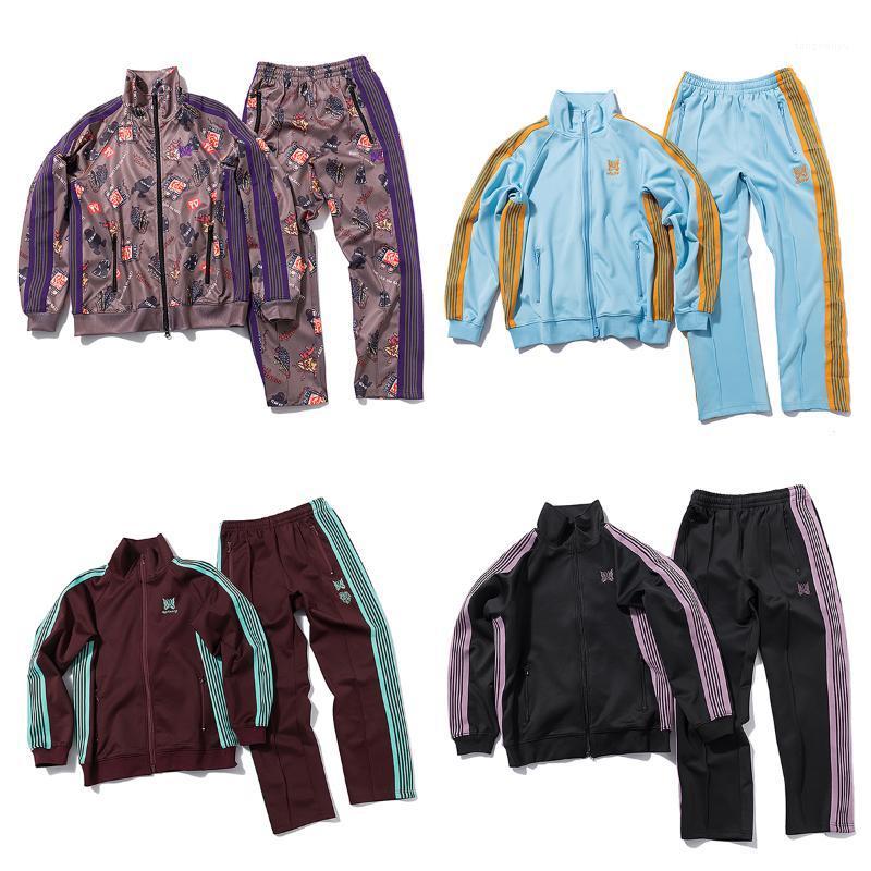 

Men' Tracksuits 2022 Needles Butterfly Embroidery Suits Men Women Ribbon Sports Leisure Coats Trousers Zipper Jackets Male Suit, 17