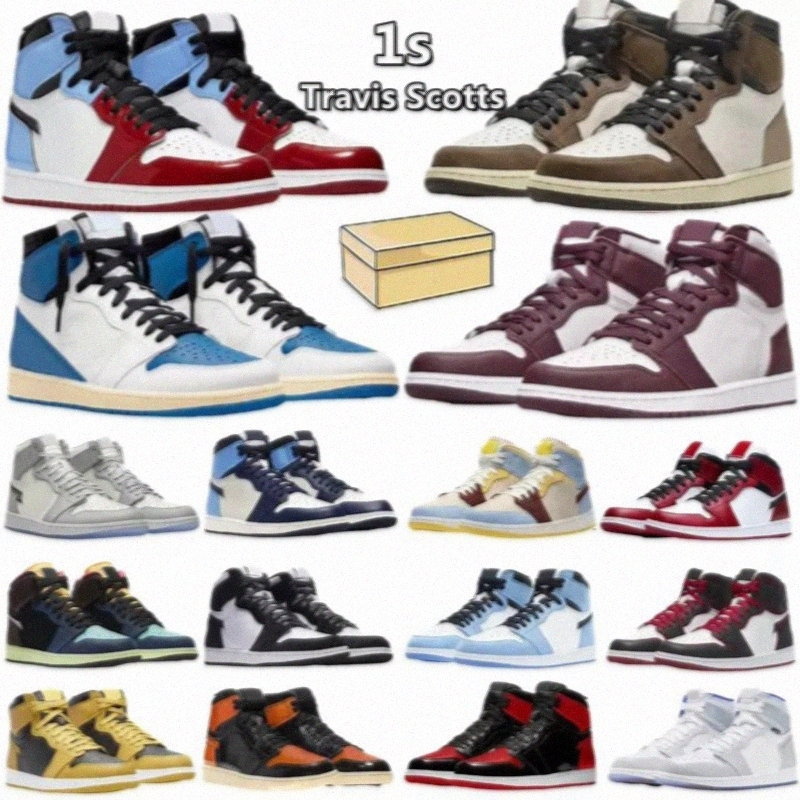 

umpman Fragment Electro Orange basketball shoes 1s 1 Hype Royal University Blue Dark Mocha Pollen Twist Men Sports Women Sneakers Trainers, Box