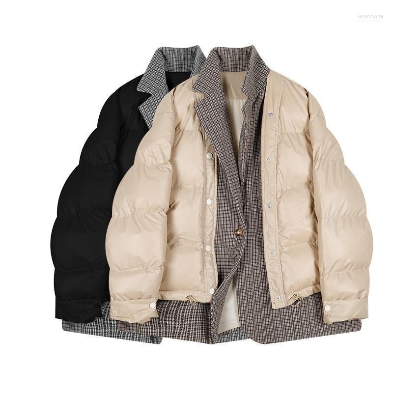 

Women's Down & Parkas 2022 Winter Collar Stitching Fake Two-piece Thick Warm Cotton-padded Women Coat Jacket Female Kare22, Black