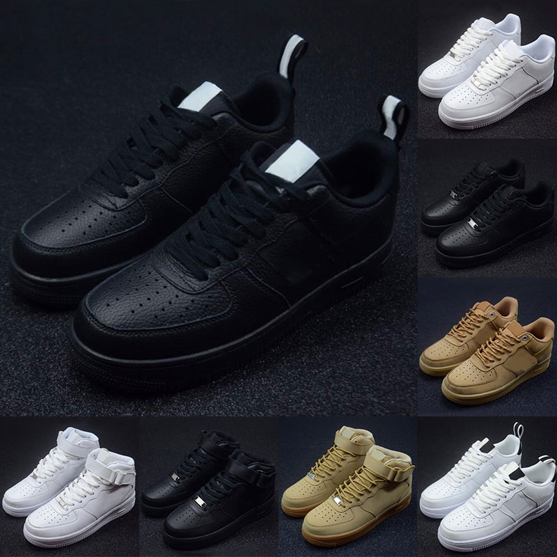 

Men Women Casual Shoes Skateboarding Platform Triple White Black Flax Low Medium Cut 1s Trainer Sports Sneakers, 1 triple white