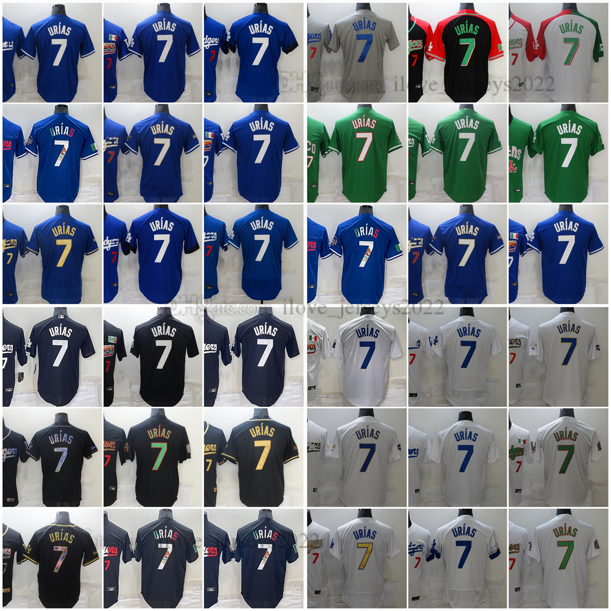 

Julio 7 Urias Baseball Jersey City Blank Stitched Jerseys Men Women Youth Size S-- 0708, Choose number on picture