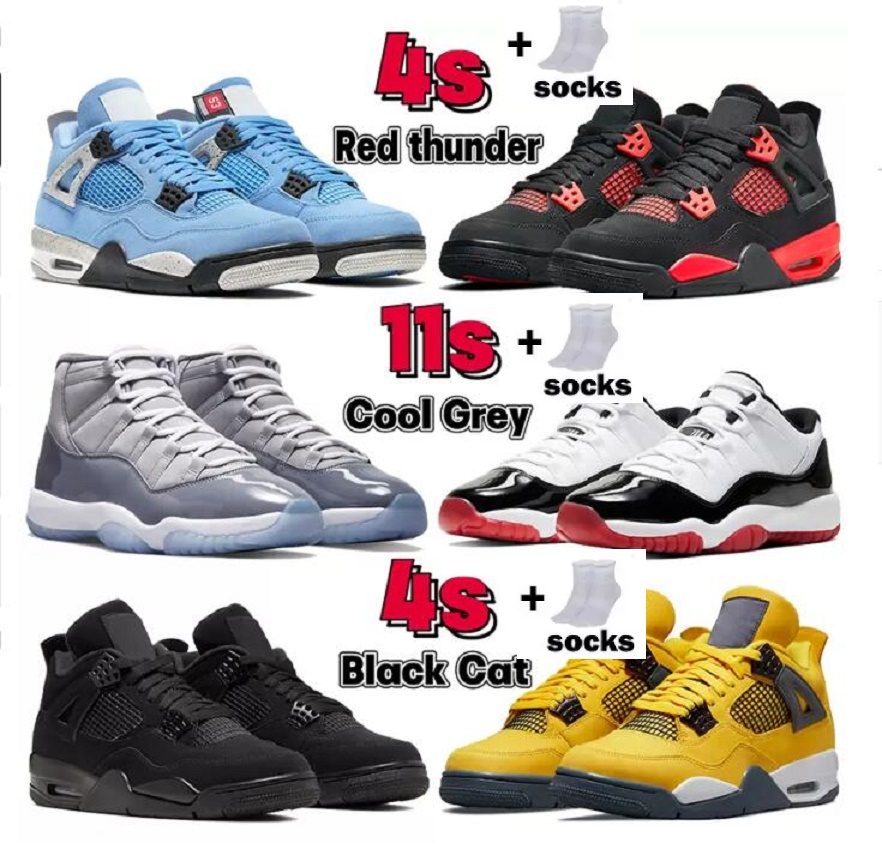 

Top boots Basketball shoes 4 4s red thunder university blue tour yellow 11 11s cool grey animal instinct 25th Anniversary black cat kids Big boy girl designer Sneakers