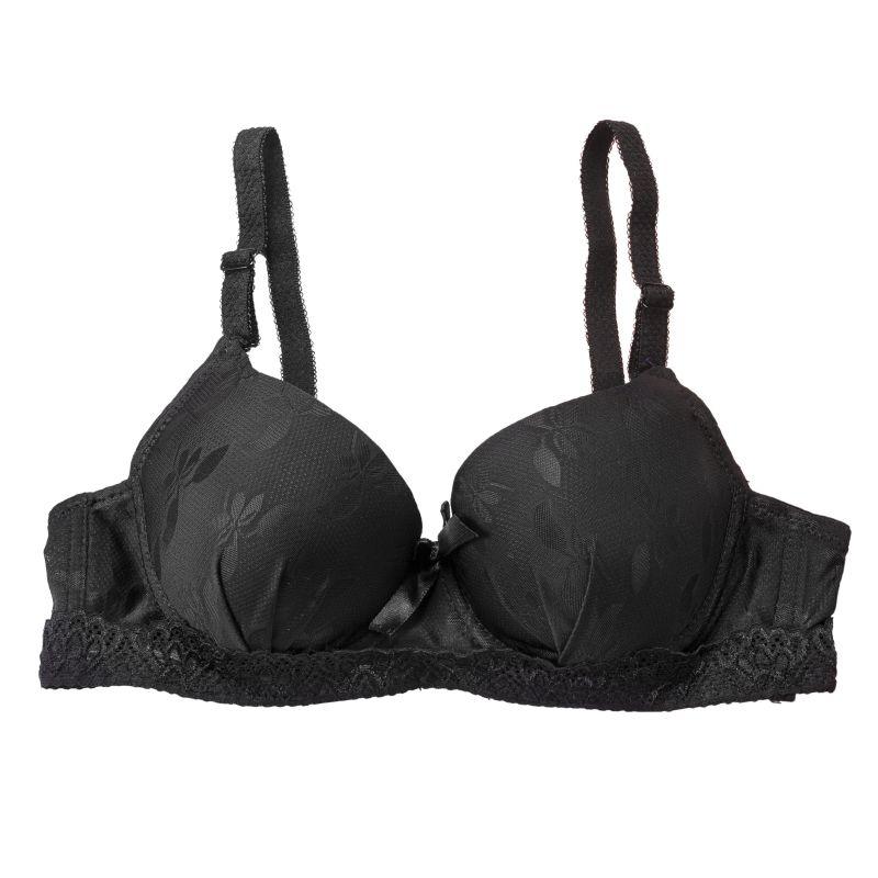 

Bras Thin Ladies Women Underwear Solid Lace Sexy Lingerie Color Bow 3/4 Cup Smooth Adjustable Gathered Bra, Dl