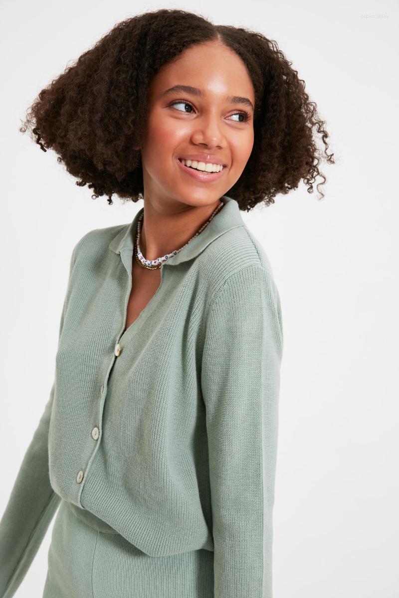 

Women' Knits & Tees Trendyol Collar Knitwear Cardigan TWOAW22HI0402 Depe22, Mint