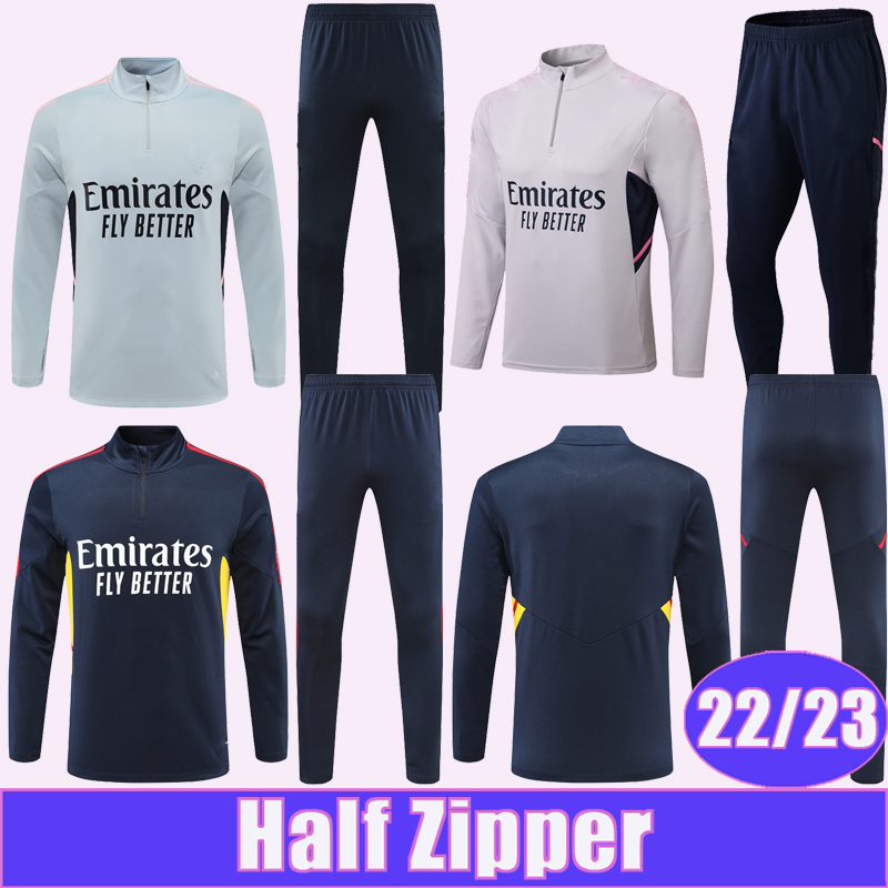 

22 23 PEPE TIERNEY THOMAS Training Wear Kit Suit Mens Soccer Jerseys ODEGAARD SMITH ROWE MAITLAND-NILES Half Zip Tracksuit Football Shirts, C1116g658 22 23 half zipper sapphire
