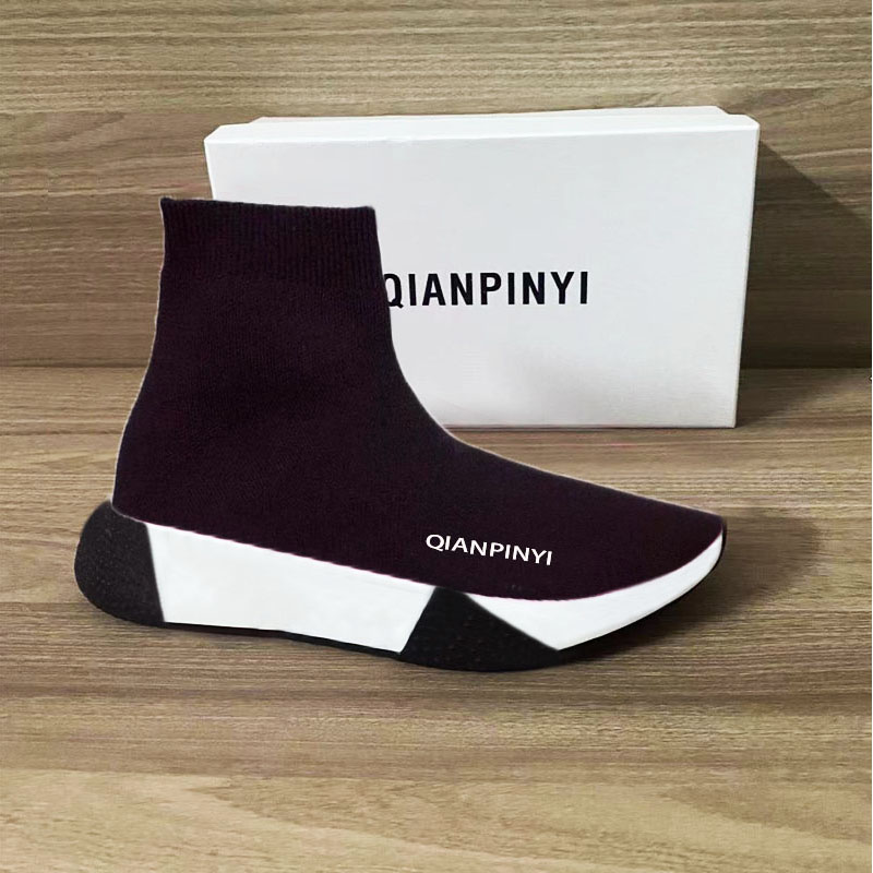 

GAI Socks boots Spring Autumn classic Sexy gym Casual women designer Shoes Fashion men sports knitted elastic platform boot Lady Lace up Thick sneakers size 35-42-44-45