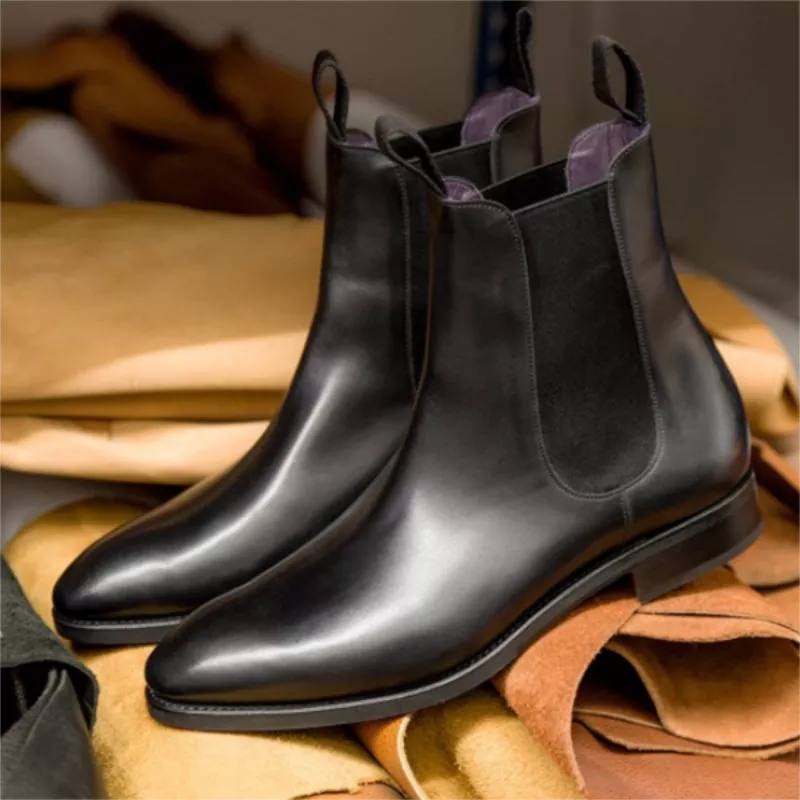 

Lovers Men Women Chelsea Boots PU High Top Low Heel Solid Color Ankle Comfortable Fashion Classic Business Official Boots CP195, Clear