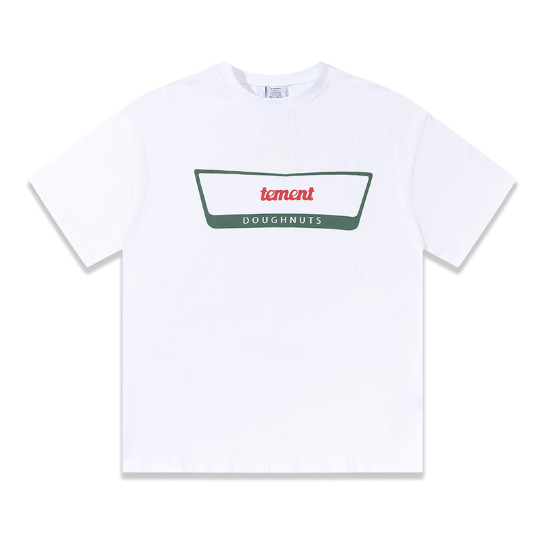 

2022 Europe Uk England Doughnuts Embroidery Tee High Street T shirt Spring Summer Men women Skateboard fashion Streetwear Tshirt, White