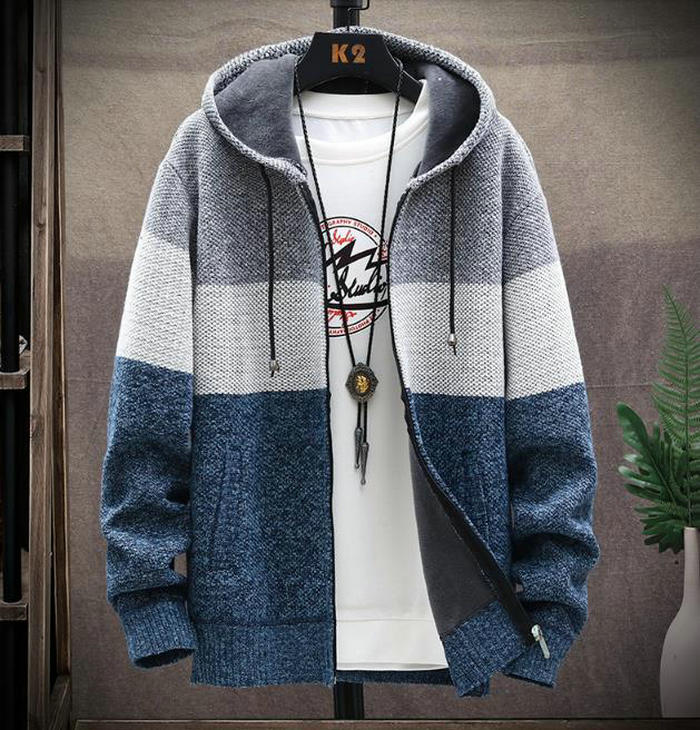 Hommes Cardigan pull automne hiver polaire pull hommes décontracté à capuche veste 2022 épais chaud mince tricoté vêtements d'extérieur pour homm