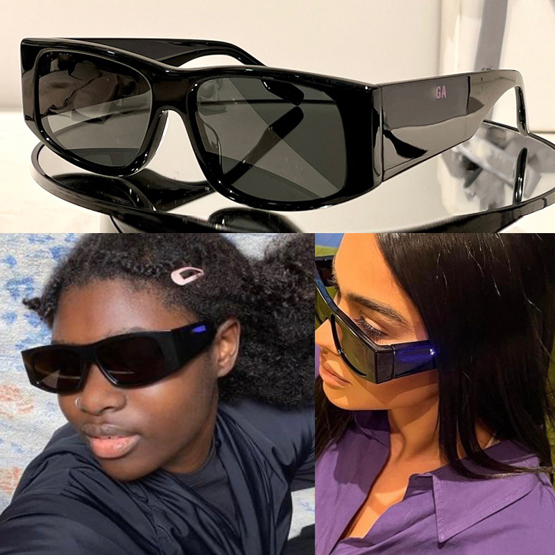 Fashion Catwalk Sunglasses Women Men Summer 0100 Blue purple green Fluorescent Color Letters logo Designer Anti-Ultraviolet Retro Plate Full Frame G