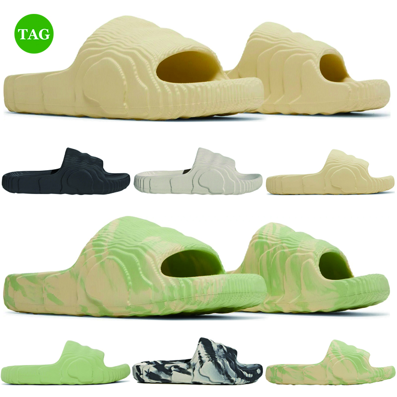 

2022 Adilette 22 Slides Designer Slippers Men Women Slide Magic Lime Desert Sand Black Grey Outdoor Scuffs Sandals, 26