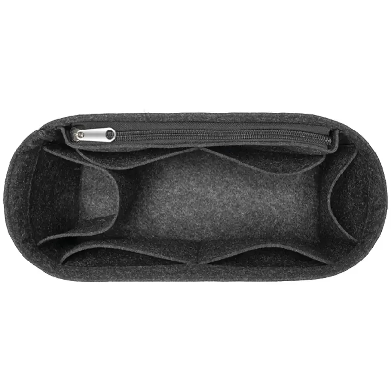 

Fits for Belt Flap Nano Micro Mini Felt Cloth Insert Bag Organizer Makeup Handbag Organizer Travel Inner Mommy Cosmetic Bags, Black for nano