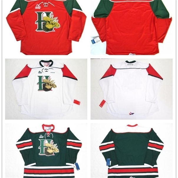 

C26 Nik1 Customize QMJHL Halifax Mooseheads 2012-Pres Mens Womens Kids Hockey Cheap Jerseys Goalit Cut Custom Any name NO. White Green Red Jerseys