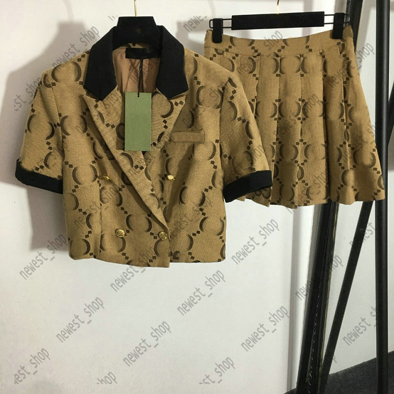 

Womens Tracksuits western clothing Blazer lady Double breasted lapel suits designer women coat casual letter print skirts Blazers Male dress suit, Khaki