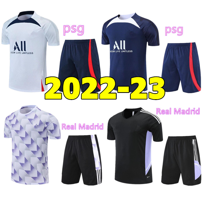 

2023 MBAPPE BENZEMA football tracksuit soccer Jersey 3/4 pants 22 23 maillots de football Short sleeve jogging Training suit, 18